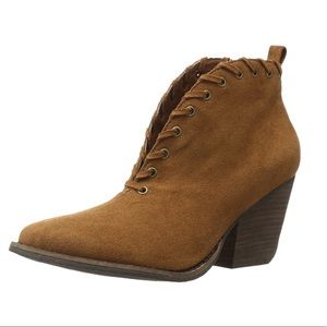 COCONUTS Matisse Alabama Ankle Suede Bootie Brown Western Southwestern Boots